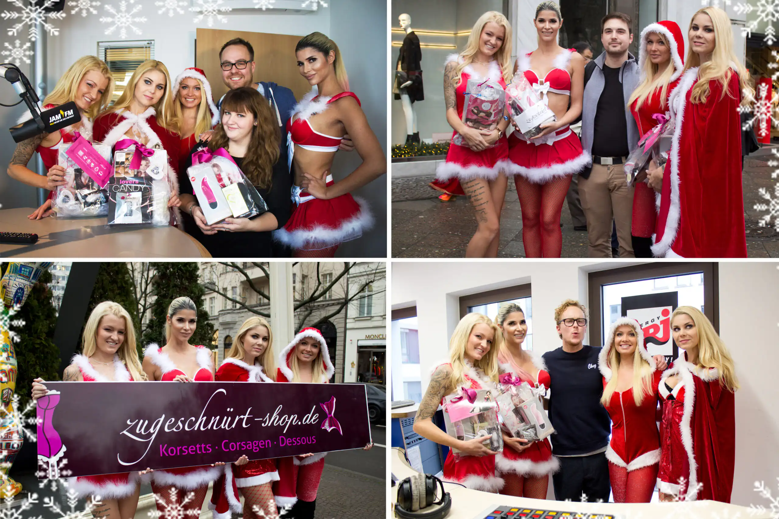 Weihnachtsengel Micaela Schäfer, Roxxyx, Yvonne Woelke und Mandy Lange